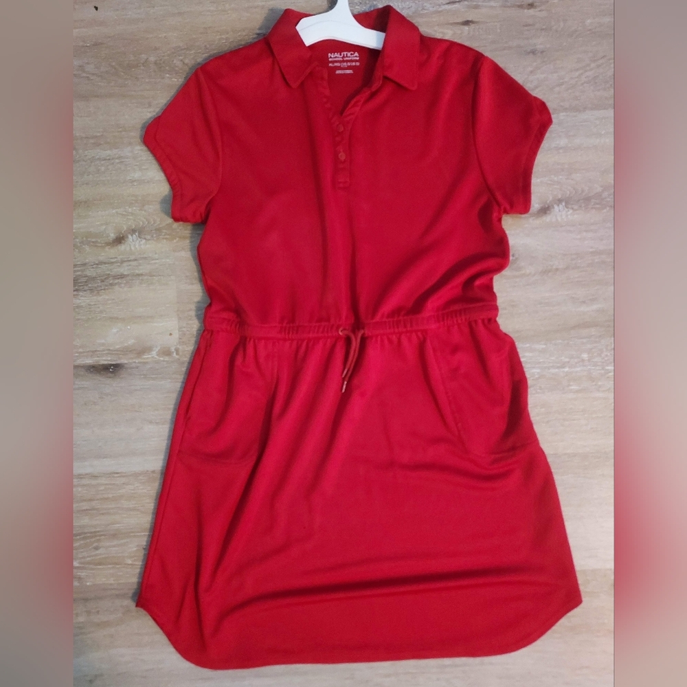 Nautica Bright Red Kids Casual Dress